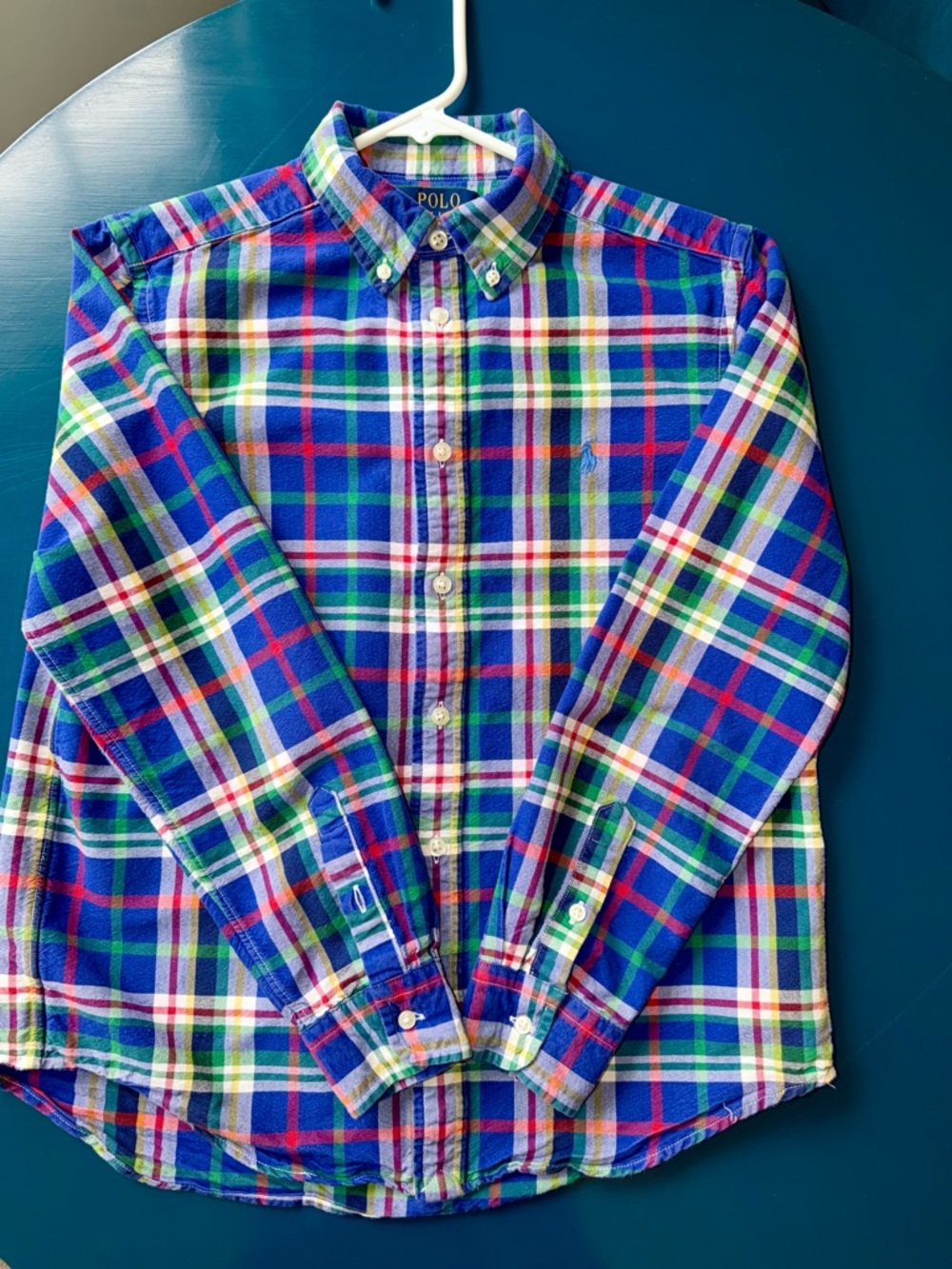 Polo Ralph Lauren Boys Blue Multi-Color Plaid Button-Down Shirt
